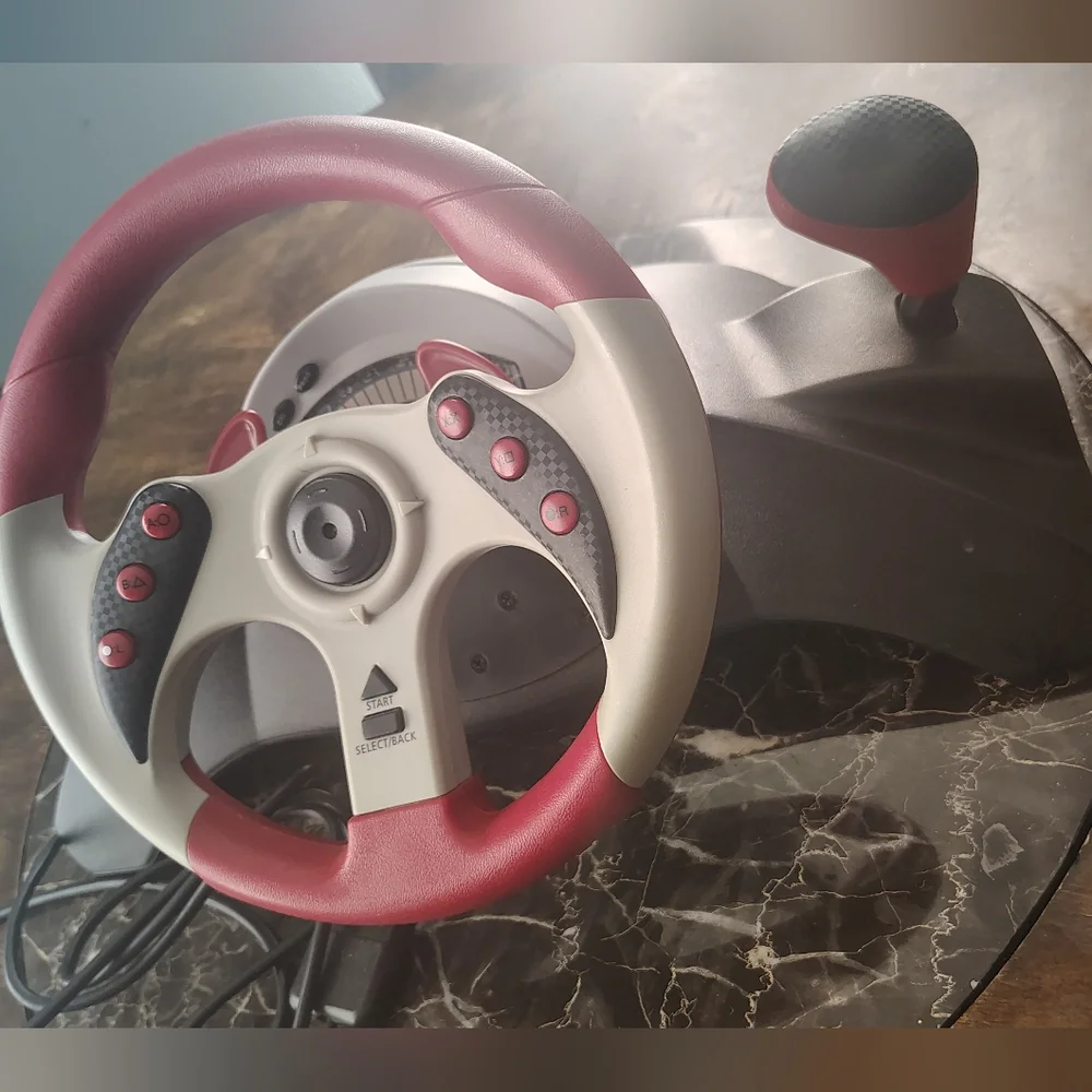 Original Universal MAD CATZ MC2 Racing Red and Gray Steering Wheel Controller